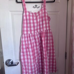 J. Crew Pink and White Checkered Dress
